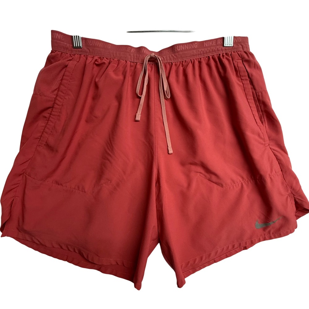 Nike‎ Dri-FIT Running Shorts Womens Large Coral Pink Lined Athletic Workout